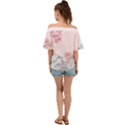 Pink Chinese Style Cherry Blossom Off Shoulder Short Sleeve Top View2