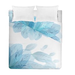 Blue-flower Duvet Cover Double Side (full/ Double Size) by saad11