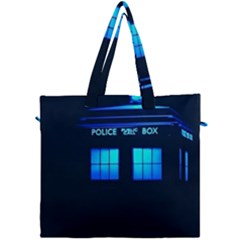 Blue Tardis Doctor Who Police Call Box Canvas Travel Bag