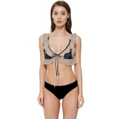 Tardis Doctor Who Minimal Minimalism Low Cut Ruffle Edge Bikini Top