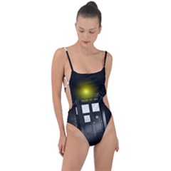 Doctor Who Space Tardis Tie Strap One Piece Swimsuit