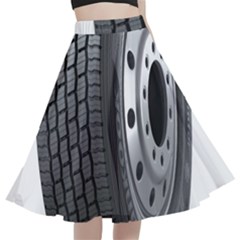 Tire A-line Full Circle Midi Skirt With Pocket