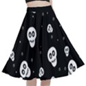 Skull Pattern A-Line Full Circle Midi Skirt With Pocket View1