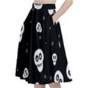 Skull Pattern A-Line Full Circle Midi Skirt With Pocket View2