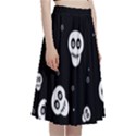 Skull Pattern A-Line Full Circle Midi Skirt With Pocket View3