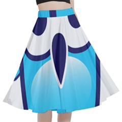 Owl Logo Clip Art A-line Full Circle Midi Skirt With Pocket