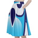 Owl Logo Clip Art A-Line Full Circle Midi Skirt With Pocket View2