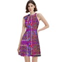 Technology Circuit Board Layout Pattern Cocktail Party Halter Sleeveless Dress With Pockets View1