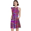 Technology Circuit Board Layout Pattern Cocktail Party Halter Sleeveless Dress With Pockets View2