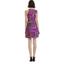 Technology Circuit Board Layout Pattern Cocktail Party Halter Sleeveless Dress With Pockets View4