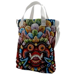 Wood Sculpture Bali Logo Canvas Messenger Bag by Ket1n9