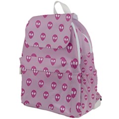 Alien Pattern Pink Top Flap Backpack by Ket1n9