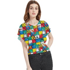 Snakes And Ladders Butterfly Chiffon Blouse