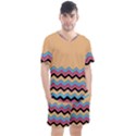 Chevrons Patterns Colorful Stripes Men s Mesh T-Shirt and Shorts Set View1