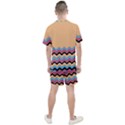 Chevrons Patterns Colorful Stripes Men s Mesh T-Shirt and Shorts Set View2