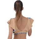 Chevrons Patterns Colorful Stripes Plunge Frill Sleeve Bikini Top View2