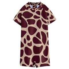 Animal Print Girraf Patterns Kids  Boyleg Half Suit Swimwear