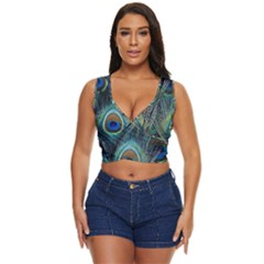 Feathers Art Peacock Sheets Patterns Women s Sleeveless Wrap Top
