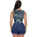 Feathers Art Peacock Sheets Patterns Women s Sleeveless Wrap Top View4