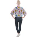 Seamless Pattern With Many Funny Cute Superhero Dinosaurs T-rex Mask Cloak With Comics Style Inscrip Mock Neck T-Shirt View2