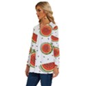 Seamless Background Pattern-with-watermelon Slices Long Sleeve Drawstring Hooded Top View2