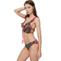 Fresh Watermelon Slices Texture Low Cut Ruffle Edge Bikini Set View2