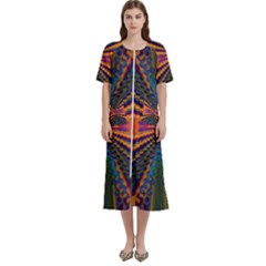 Casanova Abstract Art-colors Cool Druffix Flower Freaky Trippy Women s Cotton Short Sleeve Night Gown by Ket1n9