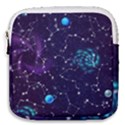 Realistic Night Sky Poster With Constellations Mini Square Pouch View1