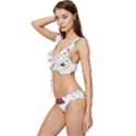 Cute Palm Volcano Seamless Pattern Low Cut Ruffle Edge Bikini Set View2