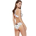 Cute Palm Volcano Seamless Pattern Low Cut Ruffle Edge Bikini Set View3