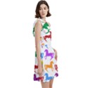 Colorful Horse Background Wallpaper Cocktail Party Halter Sleeveless Dress With Pockets View3