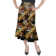 Abundance Of Fruit Severin Roesen Midi Mermaid Skirt