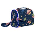 Seamless Pattern With Funny Alien Cat Galaxy Satchel Shoulder Bag View2