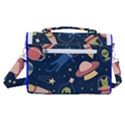 Seamless Pattern With Funny Alien Cat Galaxy Satchel Shoulder Bag View3