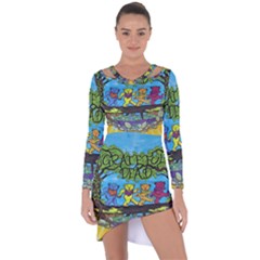 Dancing Bears Grateful Dead Asymmetric Cut-out Shift Dress