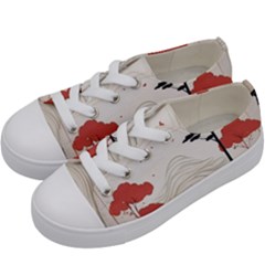 Japanese Nature Spring Garden Kids  Low Top Canvas Sneakers