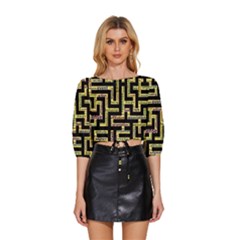 Mindset Stimulus Response Emotion Mid Sleeve Drawstring Hem Top