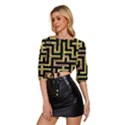 Mindset Stimulus Response Emotion Mid Sleeve Drawstring Hem Top View2