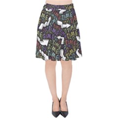 Mental Emojis Emoticons Icons Velvet High Waist Skirt