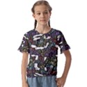 Time Nonlinear Curved Undirected Kids  Cuff Sleeve Scrunch Bottom T-Shirt View1