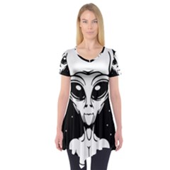Alien Ufo Short Sleeve Tunic  by Bedest