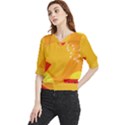 Watermelon Flower Quarter Sleeve Blouse View1