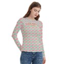 Spiral Geometry Pattern Women s Cut Out Long Sleeve T-Shirt View3