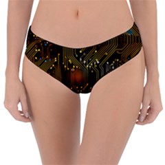 Circuits Circuit Board Orange Technology Reversible Classic Bikini Bottoms