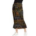 Circuits Circuit Board Orange Technology Maxi Fishtail Chiffon Skirt View1