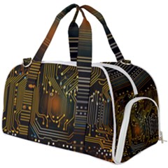 Circuits Circuit Board Orange Technology Burner Gym Duffel Bag