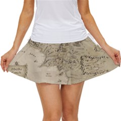 Retro Vintage Gray Map Middle Earth Women s Skort