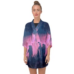 Beeple Astronaut Spacesuit 3d Digital Art Artwork Jungle Half Sleeve Chiffon Kimono