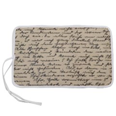 Close Up Photo Of Black Text Old Handwriting Leave Old Script Pen Storage Case (m)