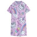 Beautiful Cute Animals Pattern Pink Kids  Boyleg Half Suit Swimwear View1